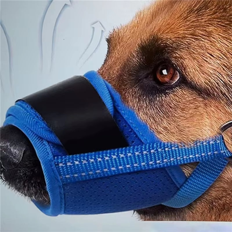 Dog Muzzle Puppy and Large Dog anti Barking Adjustable Anti-Biting Mesh Breathable Soft Pet Mouth Muzzles Straps Doggie Supplies