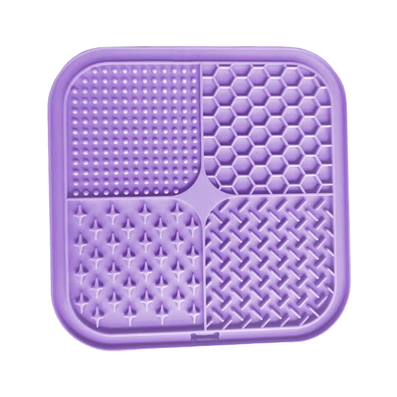 Pet Licking Mat Silicone Pet Food Suction Cup Licking Mat Slow Feeding Mat Anti-Choking Slow Food Basin