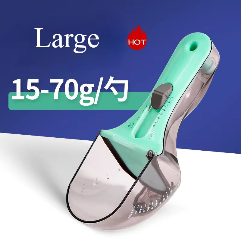 Adjustable Pet Measuring Spoon Plastic Measuring Pet Scoops Cups for Pet Accessories Cat Food Spoon Dog Food Gram Spoon