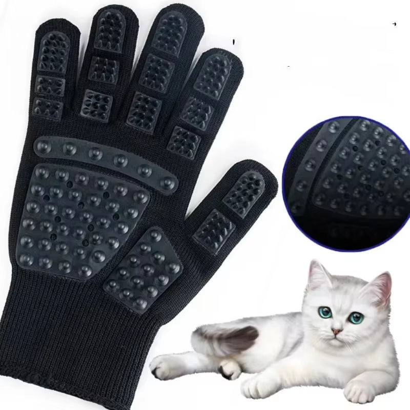 Pet Hair Grooming Gloves 1PC Cat & Dog Grooming Cleaning De-Fluffing Anti-Scratch & Bite Five Fingers Glove Pet Supplies