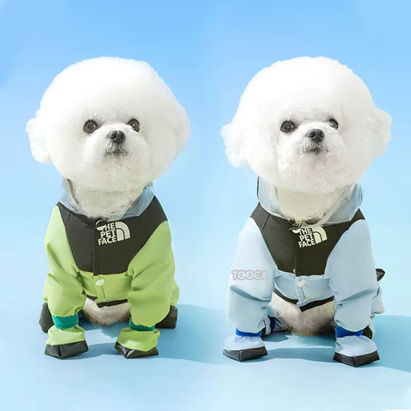 Dog Raincoat Pet Waterproof with Transparent Hooded Jumpsuit Dog Clothing Clothes for Dogs Cats Water Resistant Costume