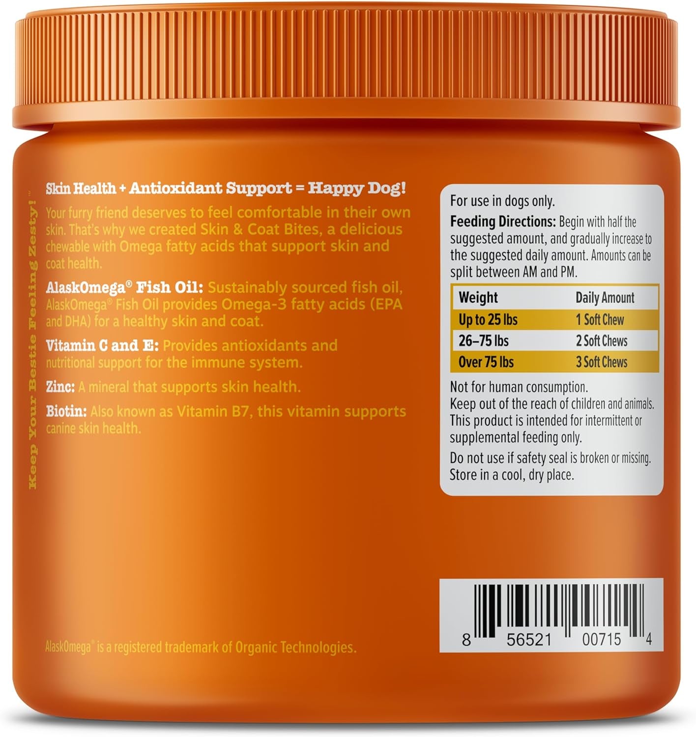 Omega 3 Alaskan Fish Oil Chew Treats for Dogs - with Alaskomega for EPA & DHA Fatty Acids - Hip & Joint Support + Skin & Coat Chicken Flavor (90 Soft Chews)