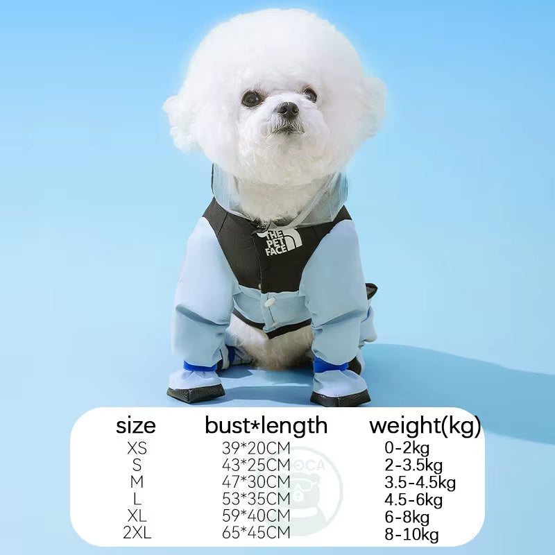 Dog Raincoat Pet Waterproof with Transparent Hooded Jumpsuit Dog Clothing Clothes for Dogs Cats Water Resistant Costume