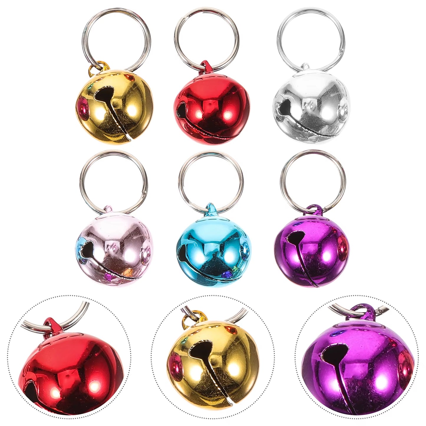 6 Pcs Accessories Pet Bell Gold Decor Pendant 18X18Cm Stainless Steel Dog Collar Cat Delicate Metal Bells