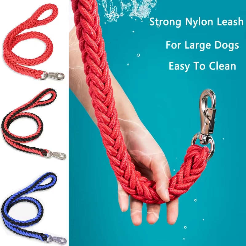 Heavy Duty Large Dog Leash Durable Nylon Braided Lead for Small Medium Big Dogs Bully Walking Hunting Camping Pet Accessories