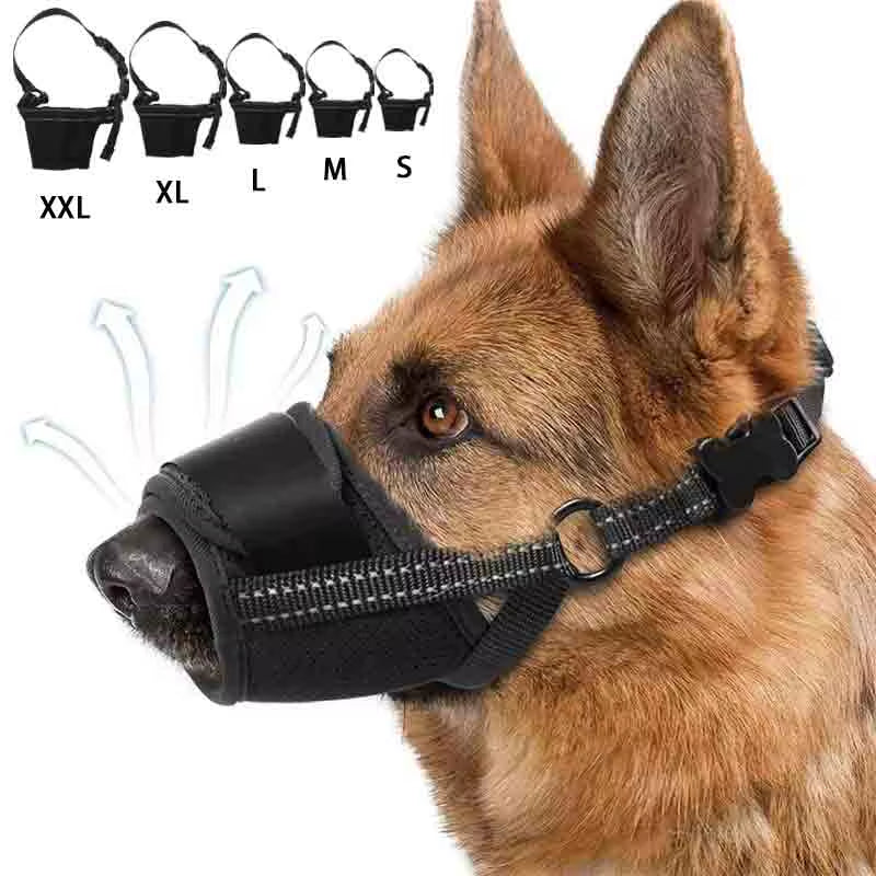 Dog Muzzle Puppy and Large Dog anti Barking Adjustable Anti-Biting Mesh Breathable Soft Pet Mouth Muzzles Straps Doggie Supplies