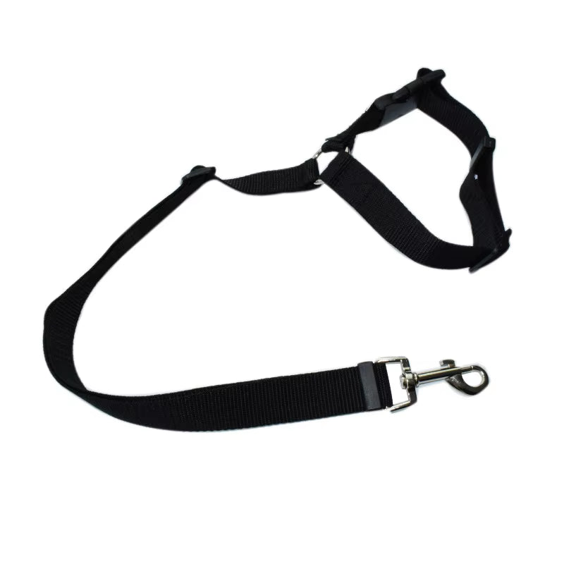 Solid Color Two-In-One Pet Car Seat Belt Nylon Lead Leash Backseat Safety Belt Adjustable Dogs Harness Collar Pet Accessories