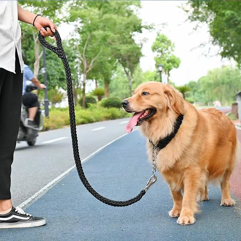 Heavy Duty Large Dog Leash Durable Nylon Braided Lead for Small Medium Big Dogs Bully Walking Hunting Camping Pet Accessories