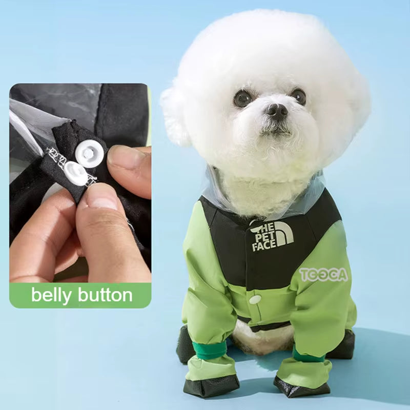 Dog Raincoat Pet Waterproof with Transparent Hooded Jumpsuit Dog Clothing Clothes for Dogs Cats Water Resistant Costume