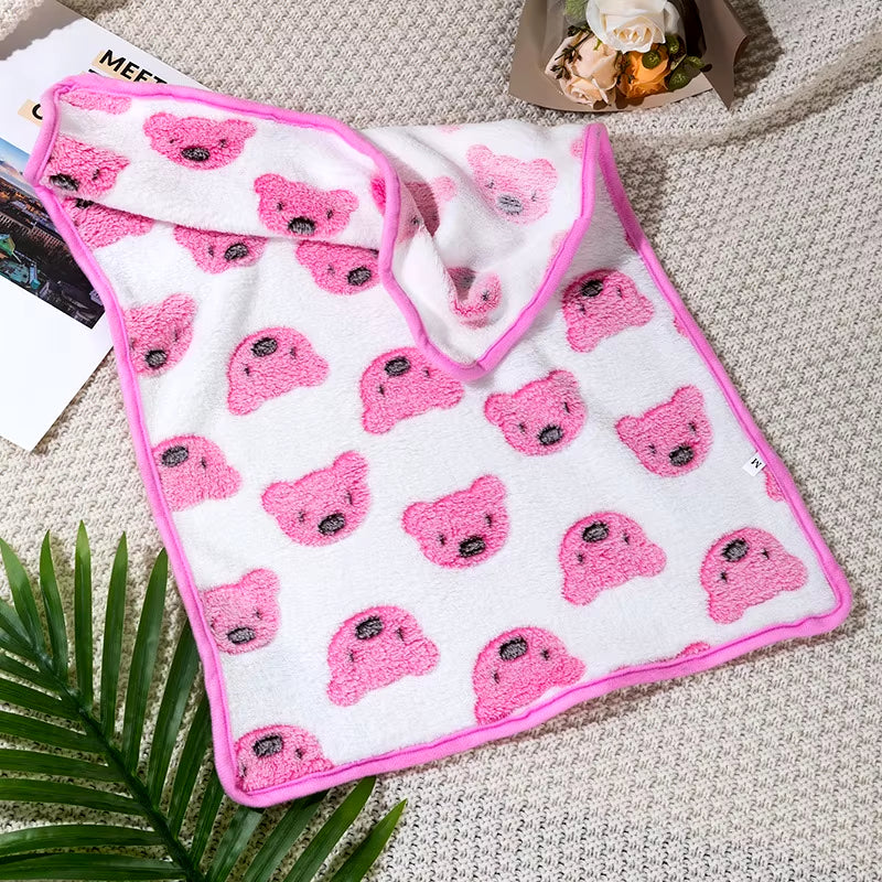 Coral Fleece Pet Sleeping Blanket Soft Fluffy Dog Blanket Warm Breathable Cat Cover Blanket Comfortable Dog Sleeping Sheet Mat