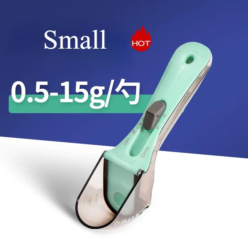 Adjustable Pet Measuring Spoon Plastic Measuring Pet Scoops Cups for Pet Accessories Cat Food Spoon Dog Food Gram Spoon