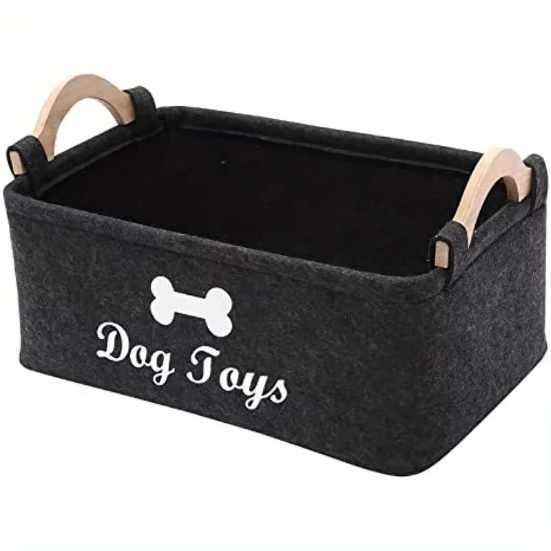 Felt Pet Toy Box, Dog Toy Box, Storage Basket Box - Perfect for Organizing Pets